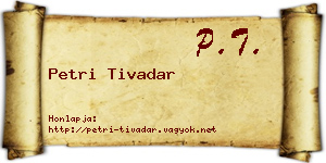 Petri Tivadar névjegykártya