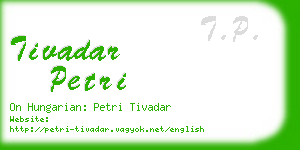 tivadar petri business card